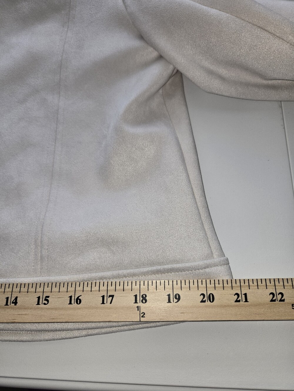 NWT Magaschoni Light Cream Zip-Up Super-Soft Faux Suede Leather Jacket Womens L - Picture 12 of 13